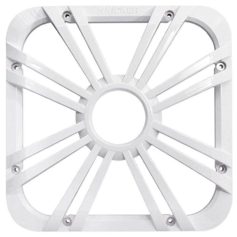 KICKER 10-inch (25cm) Square Subwoofer Grille for 11S10L7,LED, White - Image 1